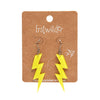 Lightning Bolt Glitter Resin Drop Earrings - Yellow