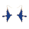 Swallow Ripple Glitter Resin Drop Earrings - Blue