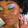 Musical Note Glitter Resin Drop Earrings - Pink