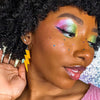 Lightning Bolt Glitter Resin Drop Earrings - Orange