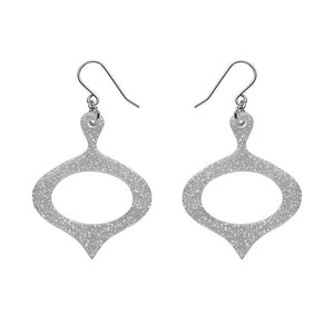 Erstwilder Essentials Bauble Glitter Resin Drop Earrings - Silver EE1029-SG7200