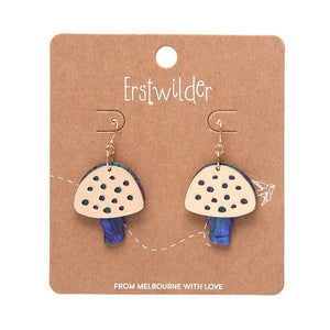 Mushroom Textured Resin Drop Earrings - Blue  -  Erstwilder  -  Quirky Resin and Enamel Accessories