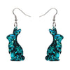 Erstwilder Essentials Bunny Chunky Glitter Resin Drop Earrings - Green EE1007-CG4000