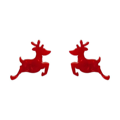 Erstwilder Essentials Reindeer Ripple Resin Stud Earrings - Red EE0017-RI1000