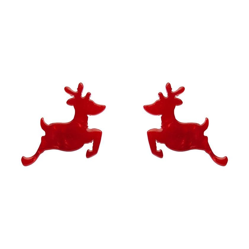 Erstwilder Essentials Reindeer Ripple Resin Stud Earrings - Red EE0017-RI1000