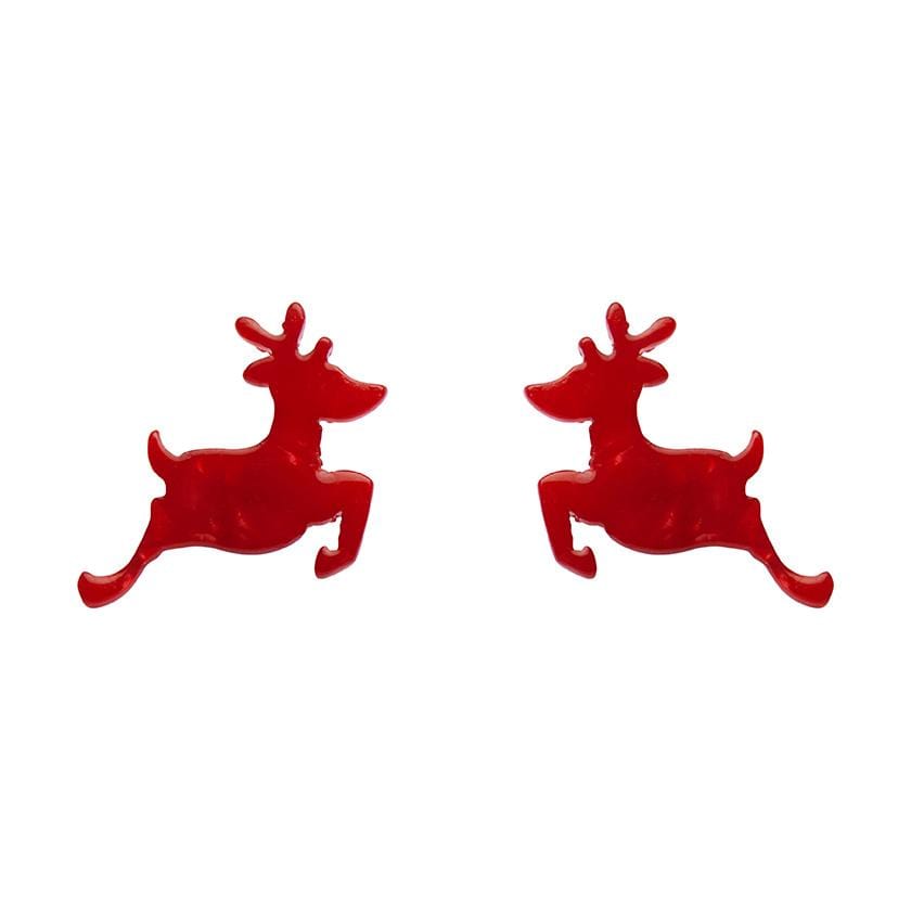 Erstwilder Essentials Reindeer Ripple Resin Stud Earrings - Red EE0017-RI1000
