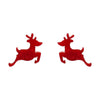 Reindeer Ripple Resin Stud Earrings - Red