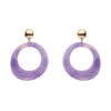 Erstwilder Essentials Statement Marble Resin Circle Drop Earrings - Purple AK1EE09