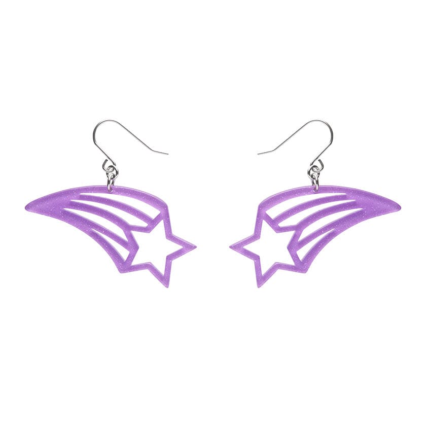 Purple shop star earrings