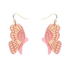 Butterfly Textured Resin Drop Earrings - Pink  -  Erstwilder  -  Quirky Resin and Enamel Accessories