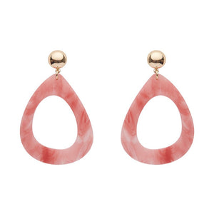Erstwilder Essentials Statement Marble Resin Tear Drop Earrings - Coral AK1EE06