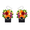 Catmen Miranda Drop Earrings  -  Erstwilder  -  Quirky Resin and Enamel Accessories