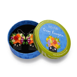 Catmen Miranda Drop Earrings  -  Erstwilder  -  Quirky Resin and Enamel Accessories