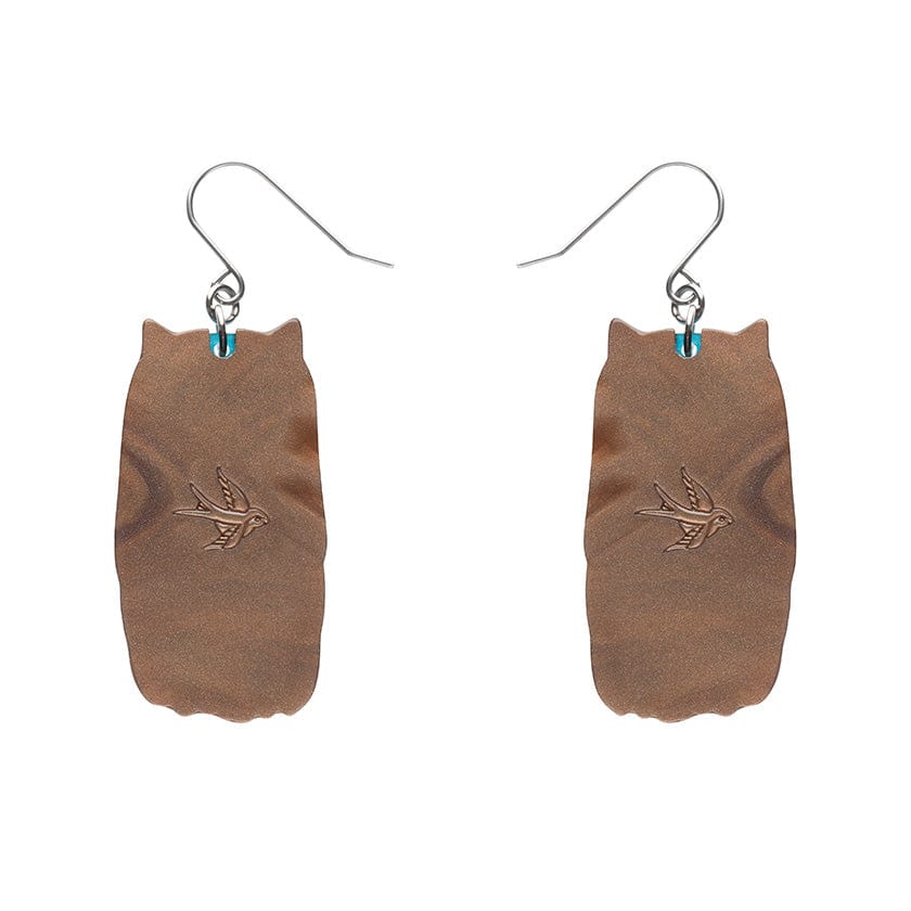 Feather Dress Drop Earrings  -  Erstwilder  -  Quirky Resin and Enamel Accessories