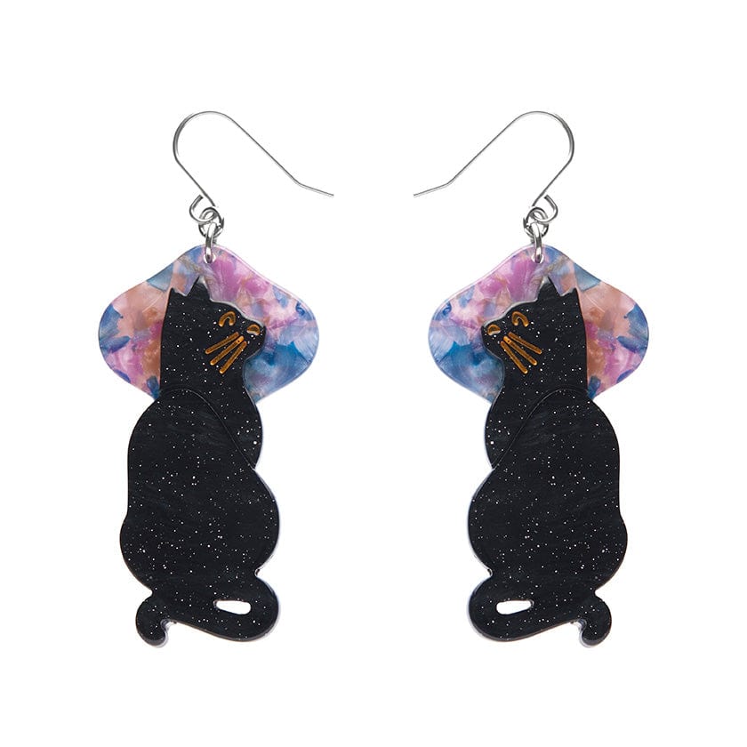 Le Chat Miaule Drop Earrings  -  Erstwilder  -  Quirky Resin and Enamel Accessories