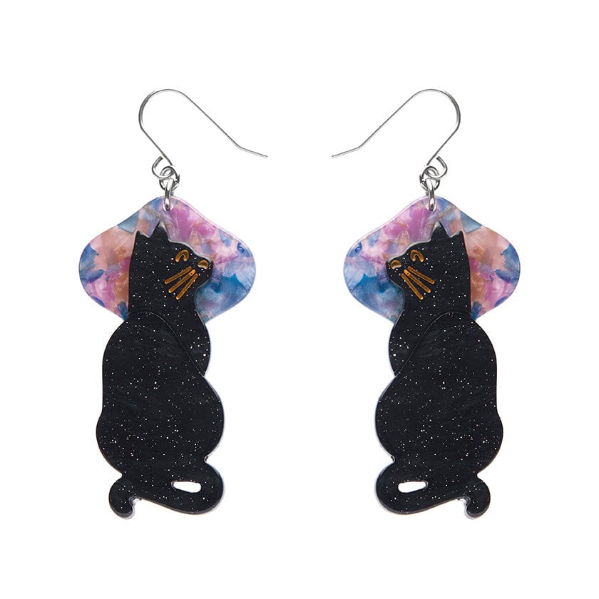 Le Chat Miaule Drop Earrings  -  Erstwilder  -  Quirky Resin and Enamel Accessories