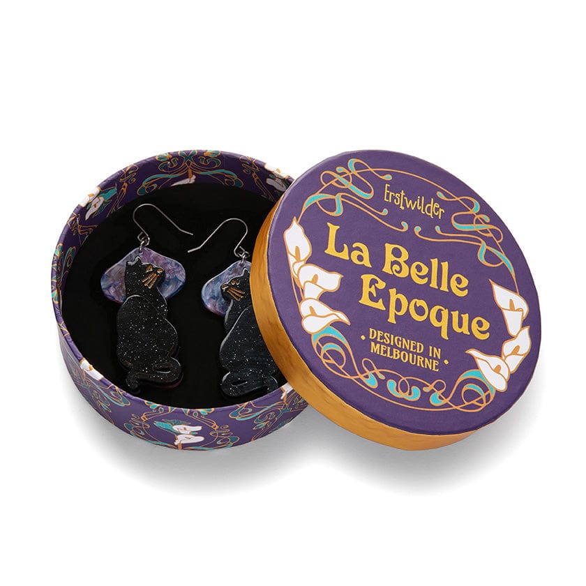 Le Chat Miaule Drop Earrings  -  Erstwilder  -  Quirky Resin and Enamel Accessories