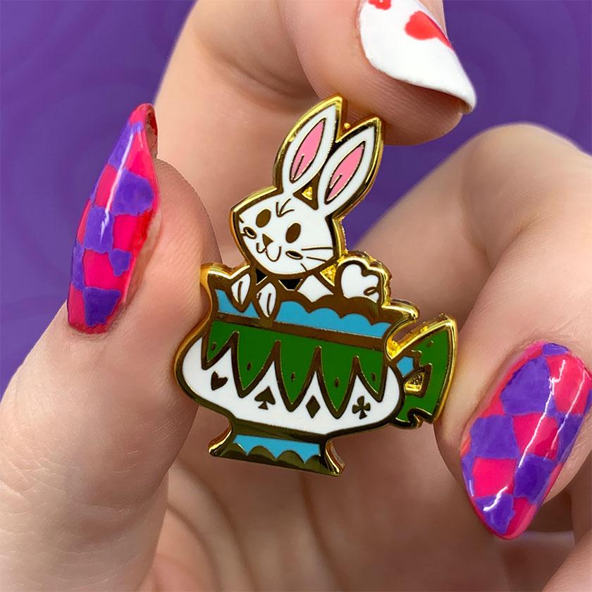 Erstwilder Follow the White Rabbit Enamel Pin EP0215-4000