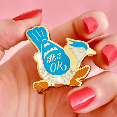 Erstwilder It's OK to Feel Blue Enamel Pin AH1EP06