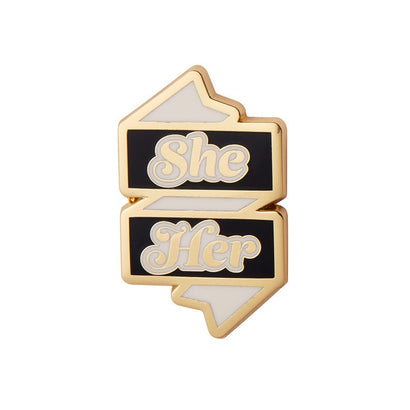 Erstwilder Pride & Joy She/Her Pronoun Enamel Pin AD1EP04