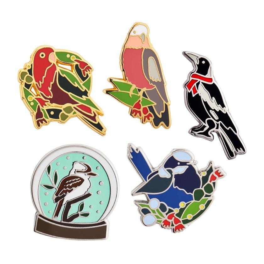 Erstwilder An Australian Christmas Bird Enamel Pin Pack - 5 Piece EPX0023-0100