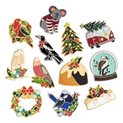 Erstwilder An Australian Christmas Complete Enamel Pin Pack - 12 Piece EPX0025-0100