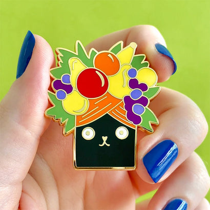 Catmen Miranda Enamel Pin  -  Erstwilder  -  Quirky Resin and Enamel Accessories