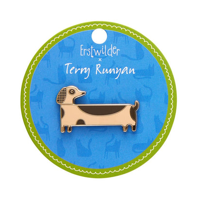 Long Dog Enamel Pin  -  Erstwilder  -  Quirky Resin and Enamel Accessories