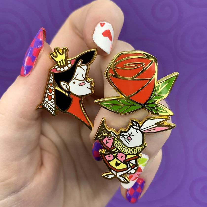 Erstwilder Kitchy Witch Alice's Wonderland Queen & Roses Pin Pack - 3 Piece EPX0029-0101