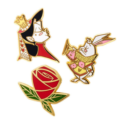 Erstwilder Kitchy Witch Alice's Wonderland Queen & Roses Pin Pack - 3 Piece EPX0029-0101
