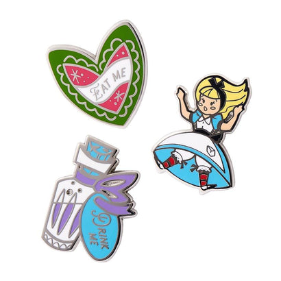 Erstwilder Kitchy Witch Alice's Wonderland Falling Alice Pin Pack - 3 Piece EPX0027-0100