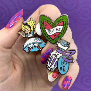 Erstwilder Kitchy Witch Alice's Wonderland Falling Alice Pin Pack - 3 Piece EPX0027-0100