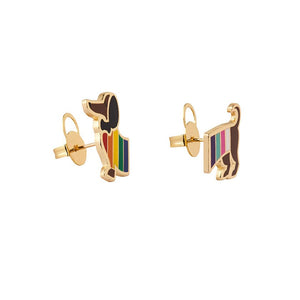 Erstwilder Pride & Joy Spiffy the Supportive Dog Enamel Earrings AD1EG02