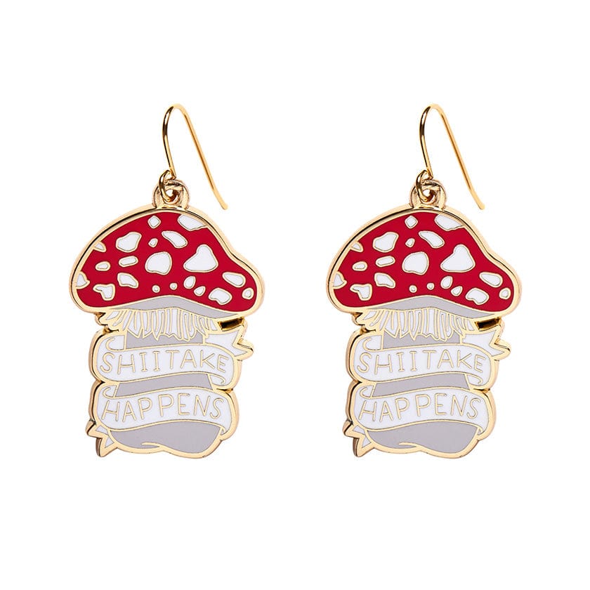 Erstwilder Shiitake Happens Enamel Drop Earrings AH1EG08