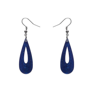 Erstwilder Essentials Rain Drop Ripple Glitter Drop Earrings - Blue EE1016-RG3000