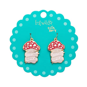 Erstwilder Shiitake Happens Enamel Drop Earrings AH1EG08