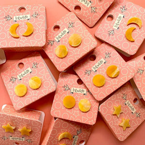 Erstwilder Essentials Circle Marble Resin Stud Earrings - Yellow EE0004-MA6000