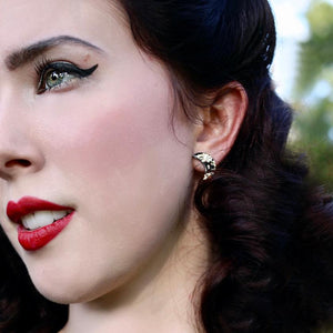 Erstwilder Essentials Crescent Moon Chunky Glitter Resin Stud Earrings - Gold EE0006-CG6500