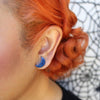 Erstwilder Essentials Crescent Moon Solid Glitter Resin Stud Earrings - Dark Blue EE0006-G3100