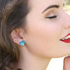 Heart Textured Resin Stud Earrings - Blue