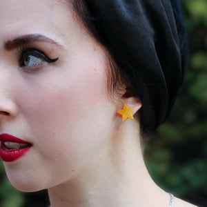 Erstwilder Essentials Star Marble Resin Stud Earrings - Orange EE0002-MA6100