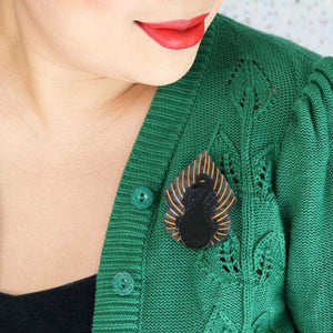 Erstwilder Ailes Noires Brooch BH7256-7000