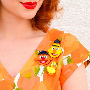 Erstwilder Bert & Ernie Brooch BH6878-6063