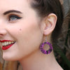 Erstwilder Essentials Circle Chunky Glitter Drop Earrings - Fuchsia EE1004-CG2300