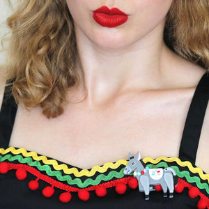 Erstwilder Brave Burro Donkey Brooch BH6825-7100