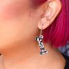 Erstwilder Essentials Bones Chunky Glitter Resin Drop Earrings - Silver EE1014-CG7200