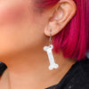 Bones Textured Resin Drop Earrings - White