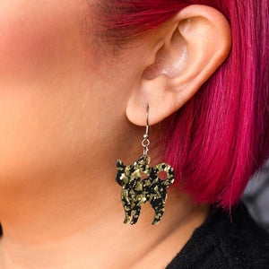 Erstwilder Essentials Cat Chunky Glitter Resin Drop Earrings - Yellow EE1012-CG6000