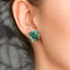 Cat Ripple Glitter Resin Stud Earrings - Green