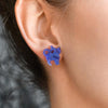 Erstwilder Essentials Cat Ripple Glitter Resin Stud Earrings - Purple EE0012-RG5000